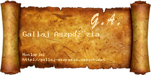 Gallaj Aszpázia névjegykártya